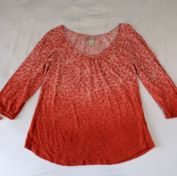 Lucky Brand orange Ombre Long Sleeve Printed - Picture 1 of 7
